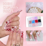 3D Nail Art Decoraties, 1 Doos Nail Art Charms, Gemengde Stijl Bloem Hart Strik Nail Art Charms, Hars Nail Art Decoraties, Voor Nail Art Decoraties, DIY Craft Accessoires