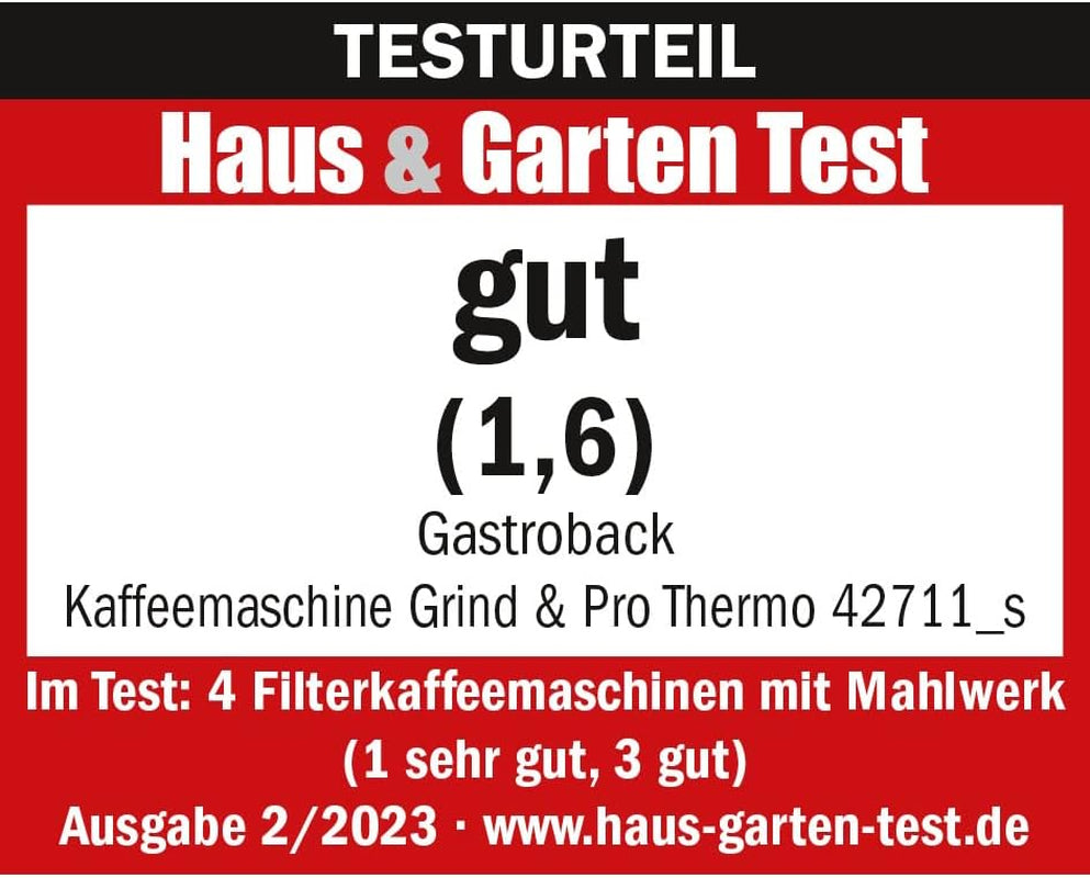 GASTROBACK Grind & Brew Pro thermische espressomachine, zilver, zwart