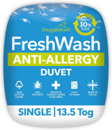 Snuggledown Freshwash Allergie Trooster, 13,5 Tog Winter Warm, Katoen, Wit, Eenpersoonsbed Naty Shop Dekbedden Twin 13,5 Tog