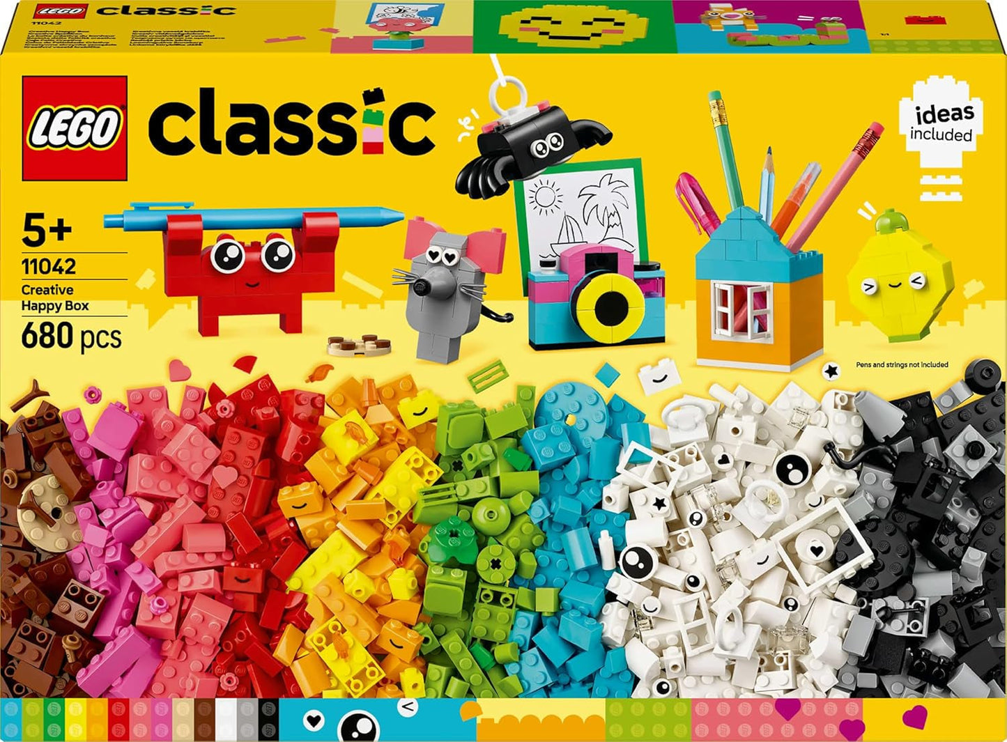 LEGO Classic Creative Fun Box, kleurrijke bouwstenen voor fantasierijk rollenspel, bouwset voor beginners, speelgoed voor meisjes en jongens vanaf 5 jaar, herbouwbare modellen 11042 Bouwsets Besuche den LEGO-Store