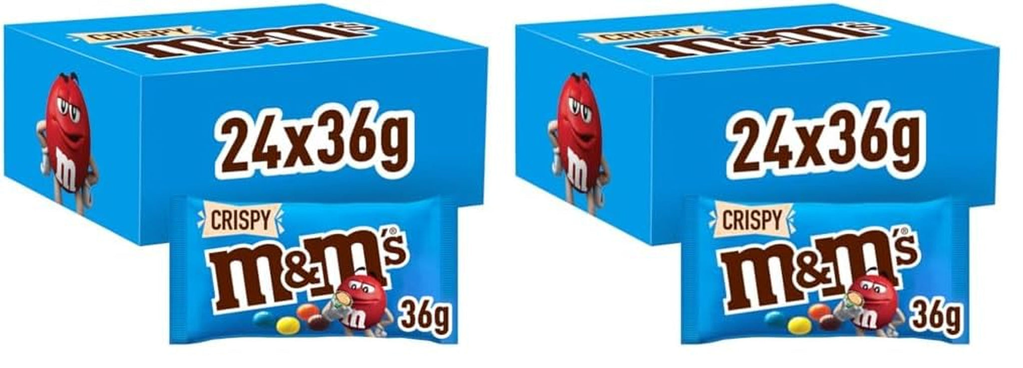 M&M's Pinda Chocolade Bulkverpakking 24 x 45g Chocolade Pinda Smaak Linzen Chocolade Cadeau (1080g) Ideaal als traktatie met voetbalthema