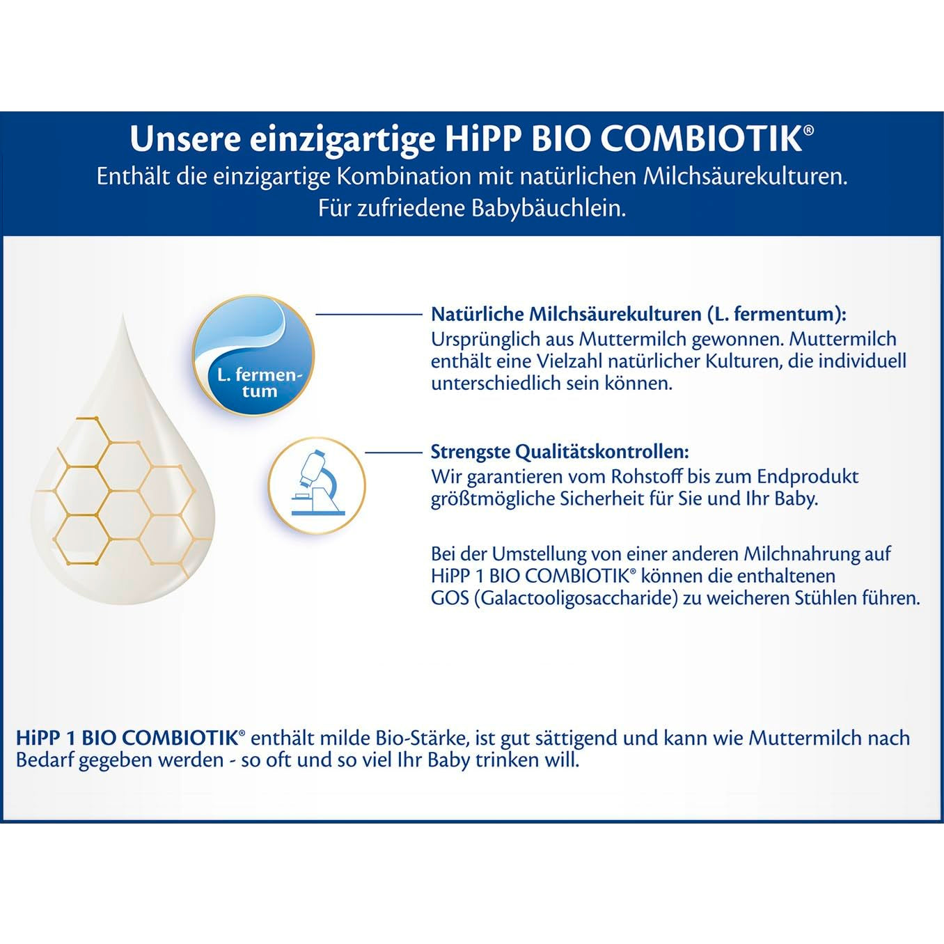 HiPP 1 Biologische Combiotik (4 x 600 g), melkpoederformule voor zuigelingen vanaf de geboorte, met natuurlijke culturen van melkzuur en gemakkelijk te behandelen biologisch zetmeel, van de beste biologische kwaliteit
