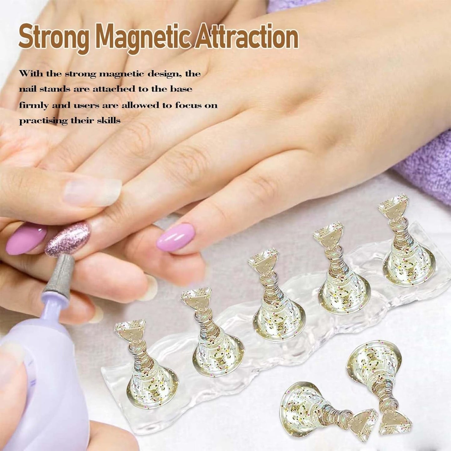 Nageldesignset - Premium trainingshand voor gelnagels, nagelaccessoires en kunstnagelset - Veelzijdige DIY-gelnagelset en nagelkunstaccessoires