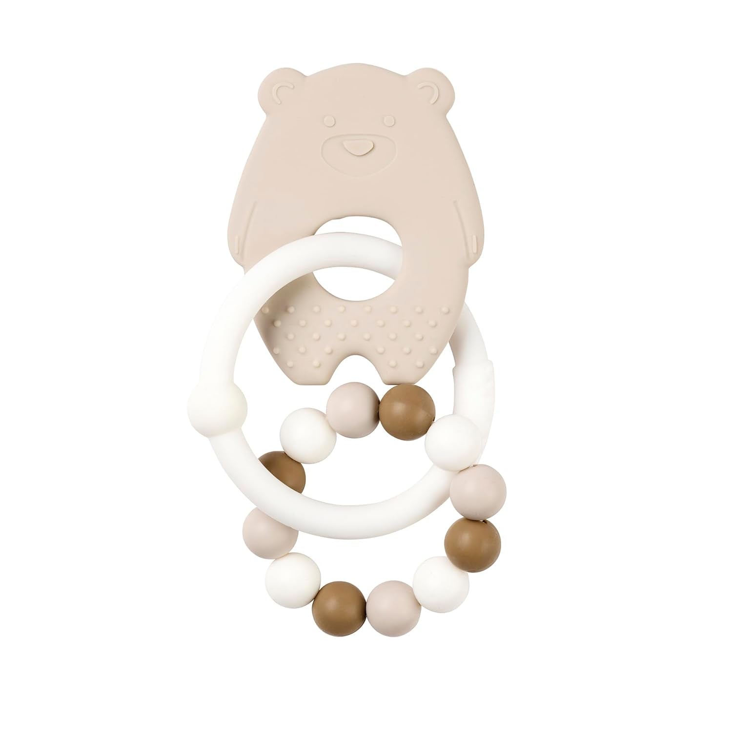 Nattou Siliconen Bijtring Teddybeer BPA-vrij Ca. 13 cm, siliconen, kleikleuren