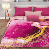 PETTI Artigiani Italiani - Winterquilt, Winterquilt, Eenvoudige quilt, Dubbelzijdig, Monocolor en digitaal printen, 100% hypoallergene microvezel, Made in Italy Quilts en quilts Naty Shop Roze marmer Una Piazza E Mezza