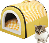 Katzenhöhle | Katzenhaus für Draußen Winterfest | Katzenhöhle Outdoor voor Katzen | Katzenbett Höhle Katzenhaus Mit Abnehmbarem Waschbarem Mat | Wasserdichtes Wetterfestes Katzenbett Innen Draußen