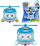 Super Wings Super Pets 4 stuks Shine, Golden Boy, Jerome, Ellie Verwisselbare gezichtsuitdrukking Bliksemeffect Draagbaar speelgoed voor 3 4 5 6 7 8 jaar oude jongensmeisjes 2 inch actiefiguren Naty Shop Shine