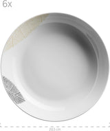 MÄSER 931215 Prachtig gedecoreerd servies voor 6 personen, gecombineerd servies 30-delig, met frameloze vormen, porselein, wit