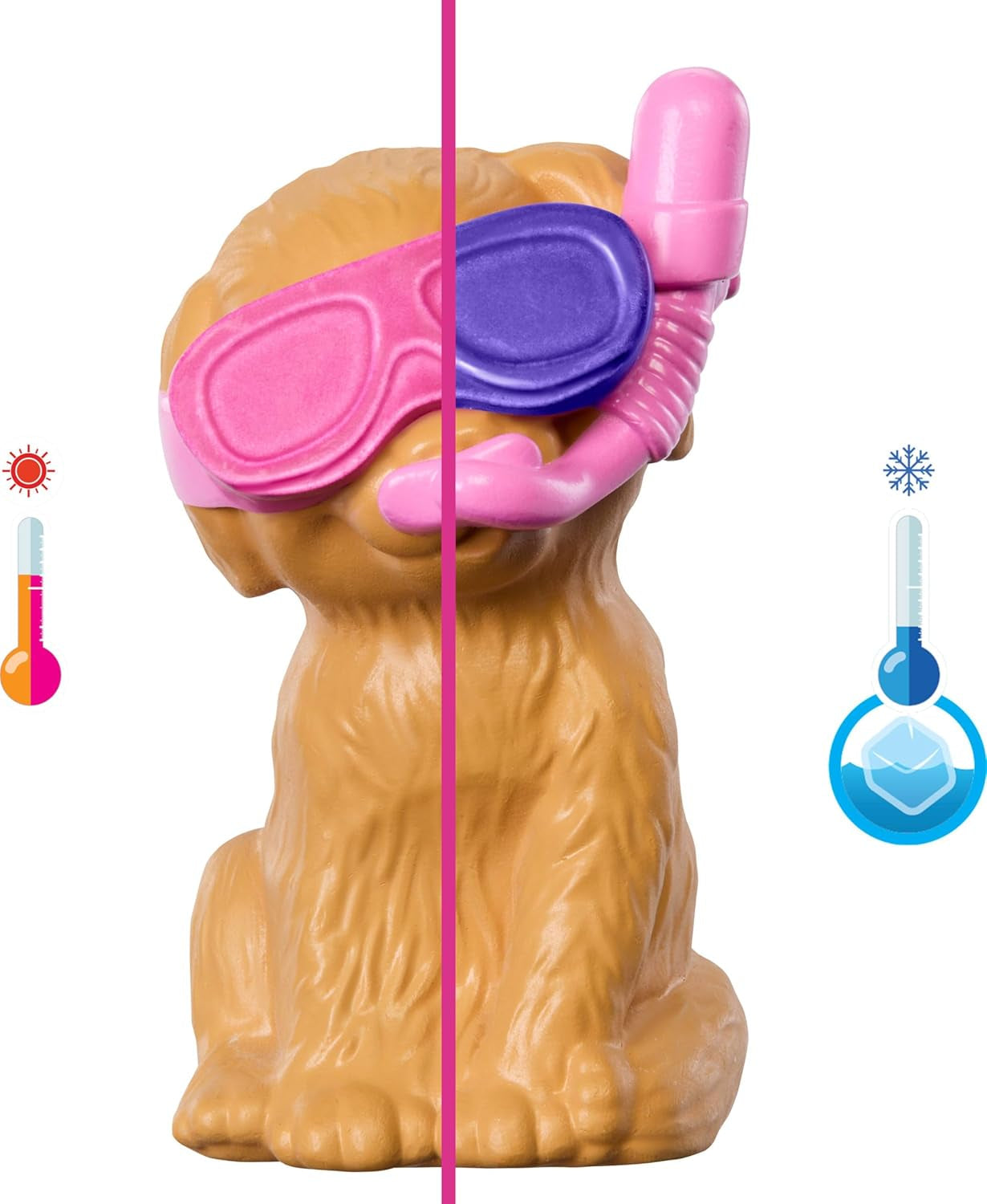Barbie Puppy Pool Party-speelset met modepop, hondenhuis en glijbaan, hartzwembad, 2 hondenfiguren, 6 accessoires en kleurwisselaar, JBF35