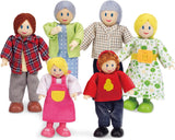 Hape Doll Family bekroonde poppenhuisset, unieke houten poppenhuisaccessoires, fantasierijk spel, 6 poppenfamilieleden, vanaf 3 jaar