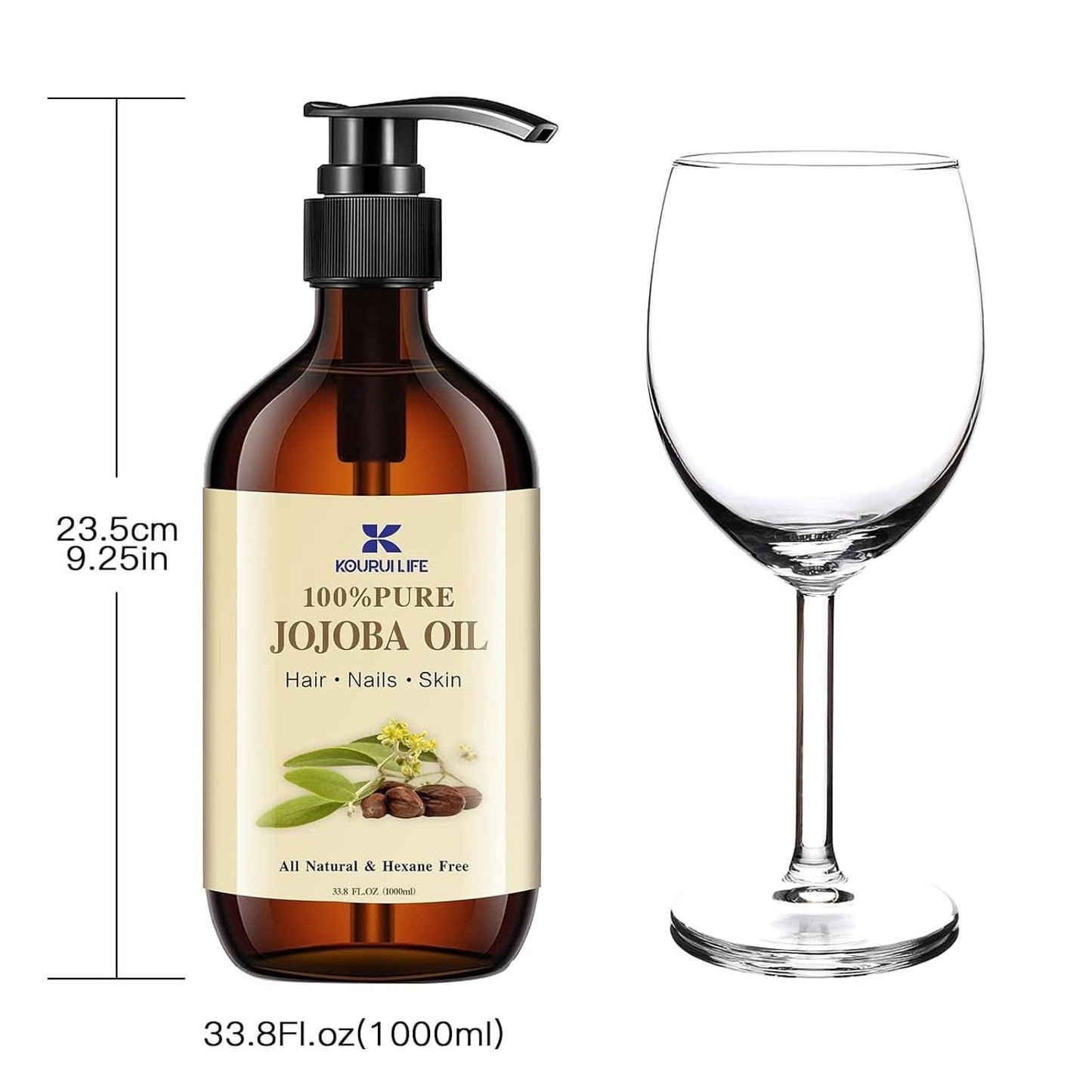 Biologische jojoba-olie 1 liter, 100% pure Cosmetica en Schoonheid Naty Shop