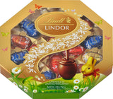 Paasmix Lindt Chocolade LINDOR | Doos 144g | LINDOR eieren die smelten in je mond in drie varianten: Melkchocolade, Pure chocolade, Hazelnoot | Paaschocolade | Geschenk van chocolade | 1 pakje