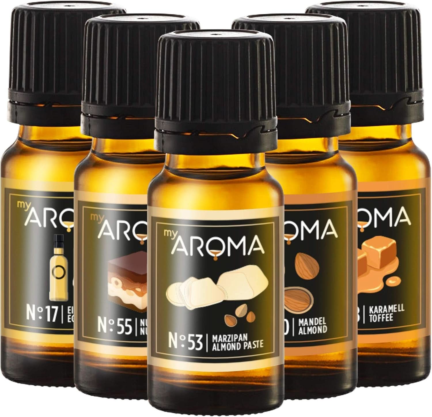 Myaroma | Set: Bos & Weide - Puur Natuurlijke Smaak met Fruitsmaak en Fruitsmaak (5 x 10 ml) | Suikervrije en ongezoete Naty Shop-zoetstoffen Master Baker