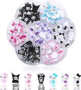 3D kattennagelstickers, nagelglitter, pailletten, harsnagelstickers, nageledelstenen, diamanten voor nagelkunst, inclusief strass nagelwasstick (kleurrijke kat)