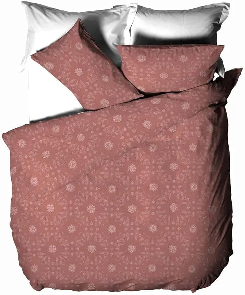 The Linen Yard Boheemse dekbedovertrekset, rood, 260 x 220 cm dekbedden en quilts Naty Shop eenpersoonsbed van rode klei