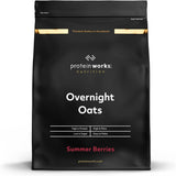 Overnight-havermout met proteïne | Pure chocolade en framboos | Eiwitrijk ontbijt | Suikerarme Snack | Havermout met lage GI | 500g