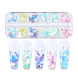JMEOWIO Nail Glitter 12 Grids Zeemeermin Nail Art Decoratie Accessoires Nageldesign