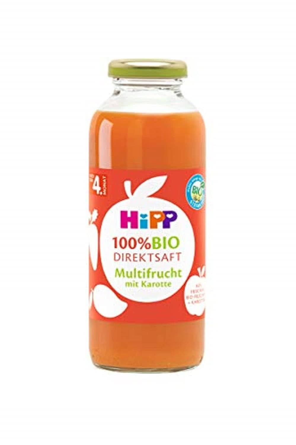 Hipp 100% biologische sappen, multifruit met wortel, verpakking van 6 (6 x 330 ml) Naty Shop 6 x 330 ml Multifruit met wortel