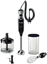 Bosch Stabmixer Ergomixx MSM67170, Edelstahl-Mixfuß, Universalzerkleinerer, Mix- Und Messbecher, Schneebesen, Ice-Crush-Klinge, Leichtes Gehäuse, 12 Stufen plus Turbostufe, 750 W, Zwart/Grau Keuken Naty Shop
