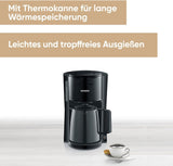 SEVERIN Filterkoffiezetapparaat met thermische karaf, koffiezetapparaat voor maximaal 8 kopjes, aantrekkelijk filterapparaat met geïsoleerde karaf, zwart, 1 liter, KA 9306