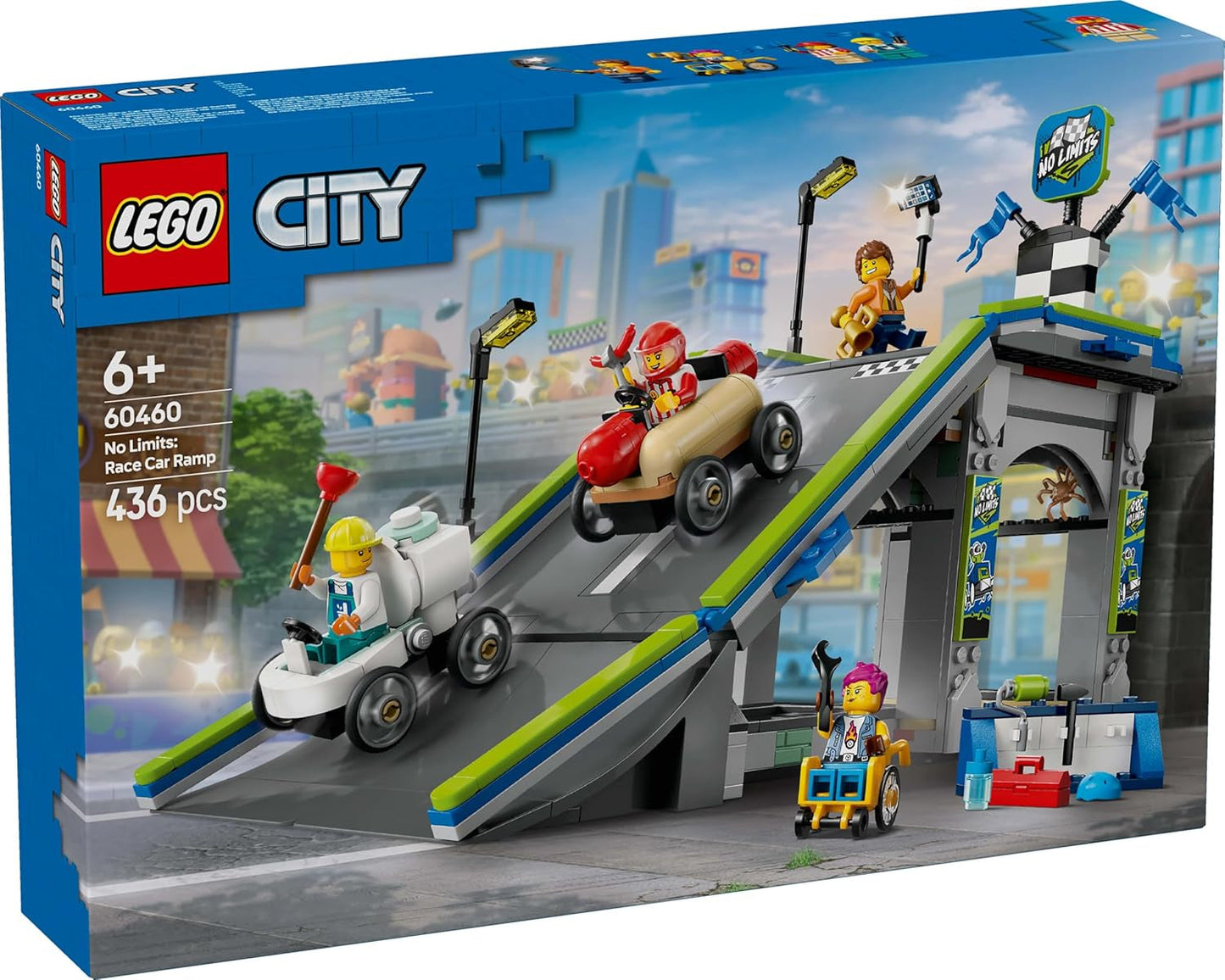LEGO City No Limits: Zeepkistenrace Met Helling - Bouwspeelgoed voor jongens en meisjes vanaf 6 jaar - Set met 2 zeepdozen en 4 Racer minifiguren - Cadeau-idee voor kinderen 60460 Bouwsets Besuche den LEGO-Store