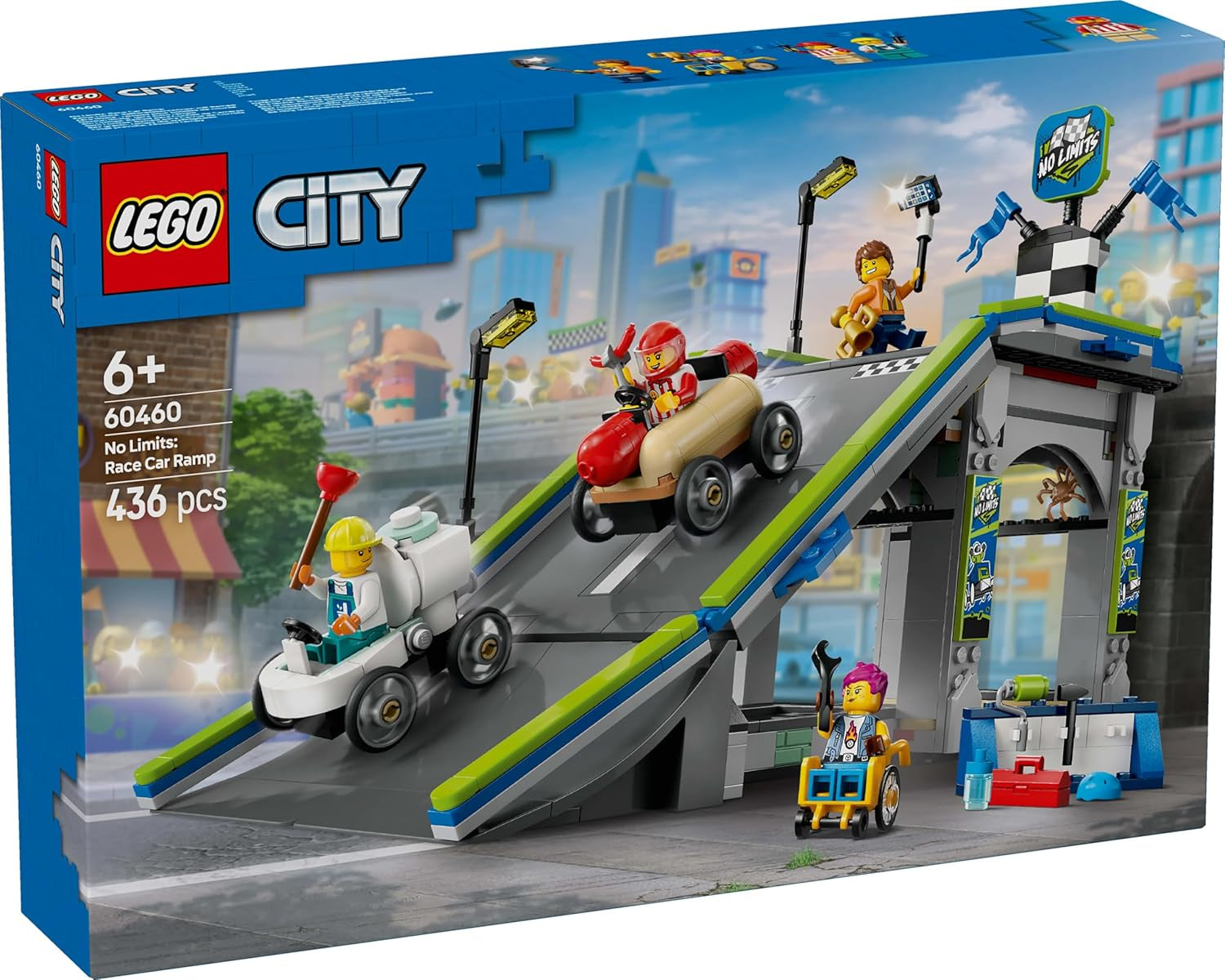 LEGO City No Limits: Zeepkistenrace Met Helling - Bouwspeelgoed voor jongens en meisjes vanaf 6 jaar - Set met 2 zeepdozen en 4 Racer minifiguren - Cadeau-idee voor kinderen 60460 Bouwsets Besuche den LEGO-Store