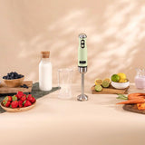 Cecotec Stabmixer Power Retrogreen 1200MAX Cream&Crush, Maximalleistung 1200 W, Crossblades-technologie, 2 snelheden, Zubehörset Spülmaschinenfest, Spritzschutzhaube Kitchen Naty Shop