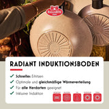 Ledro koekenpan, 24 cm, aluminium, geschikt voor inductie, keramische antiaanbaklaag, Thermopoint, Made in Italy, beige Potten en pannen Naty Shop
