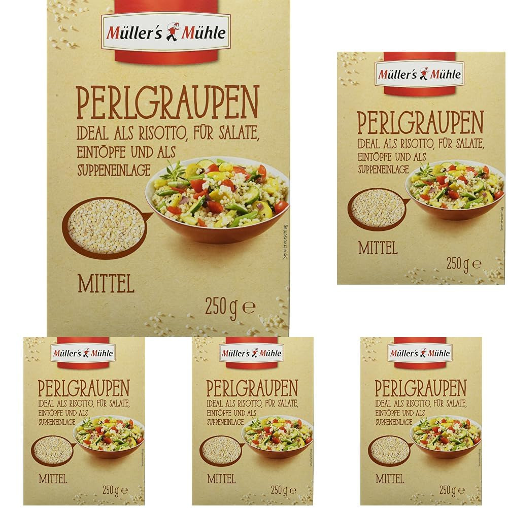 Müller's Mühle parelgort, 250 g (verpakking van 5)