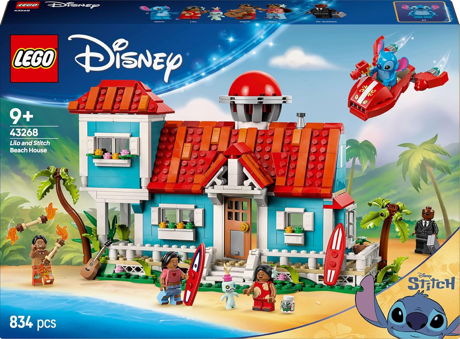 LEGO Ç€ Disney Strandhuis van "Lilo and Stitch" - Bouwspeelgoed met 6 kamers, observatorium, ruimteschip en 5 minifiguren - verjaardagscadeau voor meisjes en jongens vanaf 9 jaar en fans 43268 Besuche den LEGO-Store bouwsets