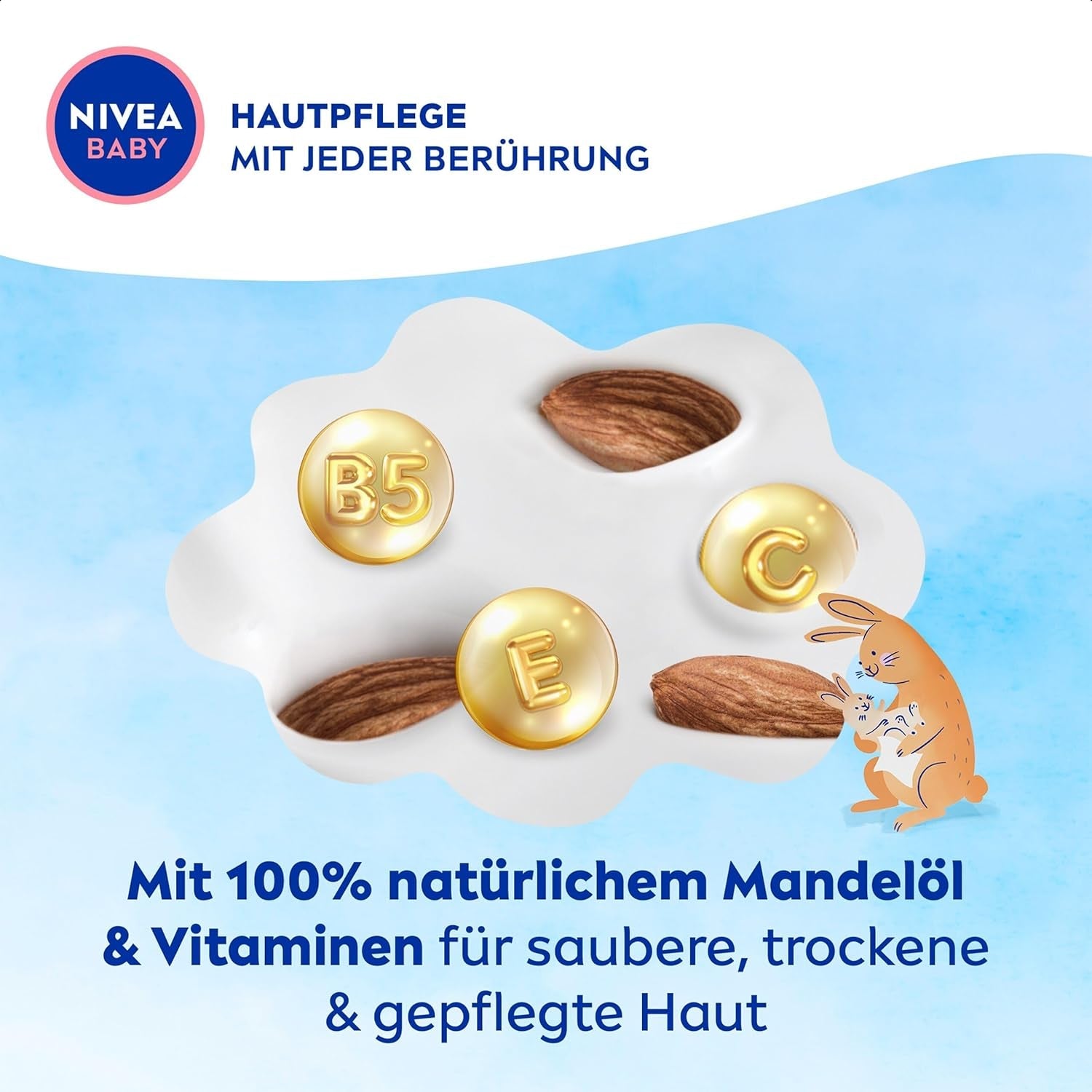 NIVEA BABY Soft & Cream vochtige doekjes voor baby's (4 x 57 stuks)