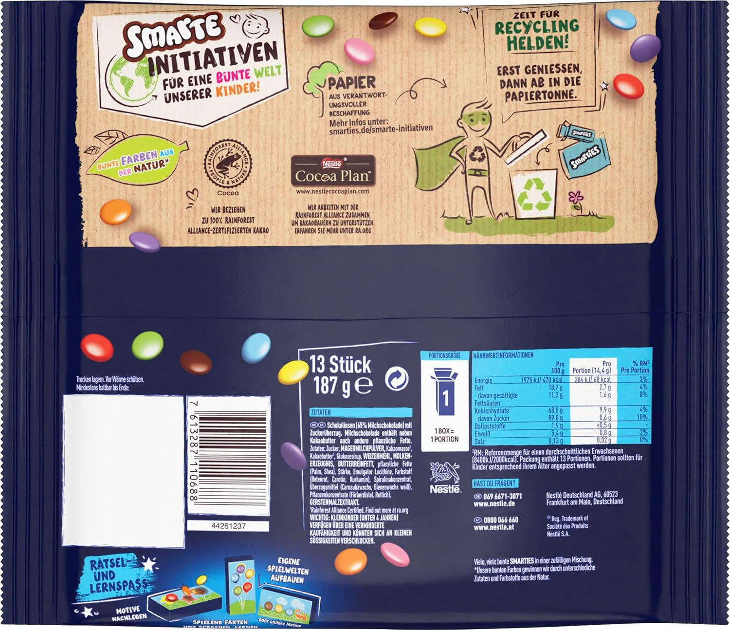 Nestlé SMARTIES Mini, kleine linzen met melkchocolade, individueel verpakt, 16 stuks (16 x 187 g)