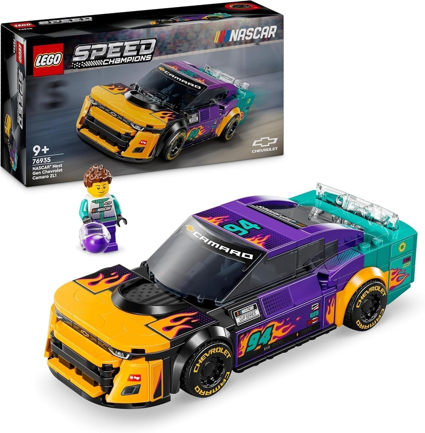 LEGO Snelheidskampioenen NASCAR Volgende generatie Chevrolet Camaro ZL1 speelgoedauto; Bouw- en speelset voor raceauto's; Cadeau voor jongens en meisjes vanaf 9 jaar 76935 Bouwsets Besuche den LEGO-Store Standaard titel