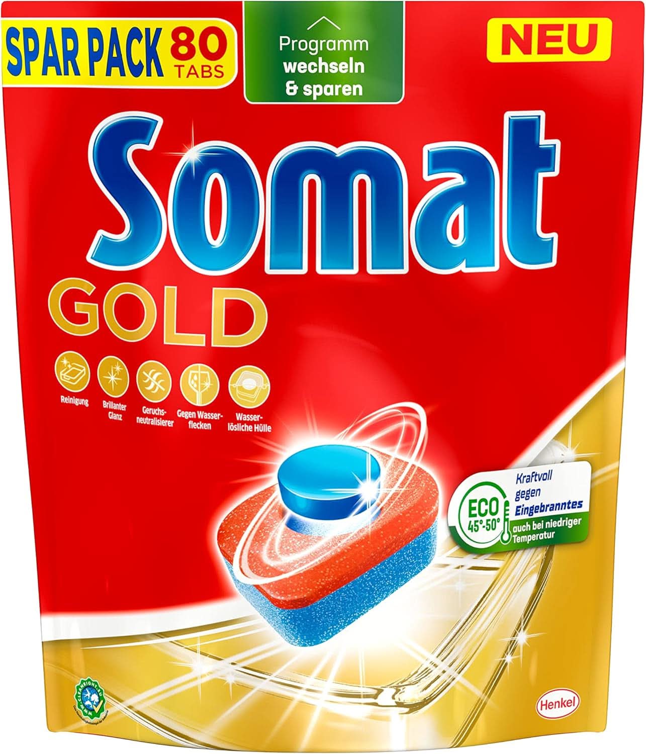 Somat Gold tabletten voor de vaatwasser (105 tabletten) Naty Shop Keukenwasmiddelen 80 capsules -