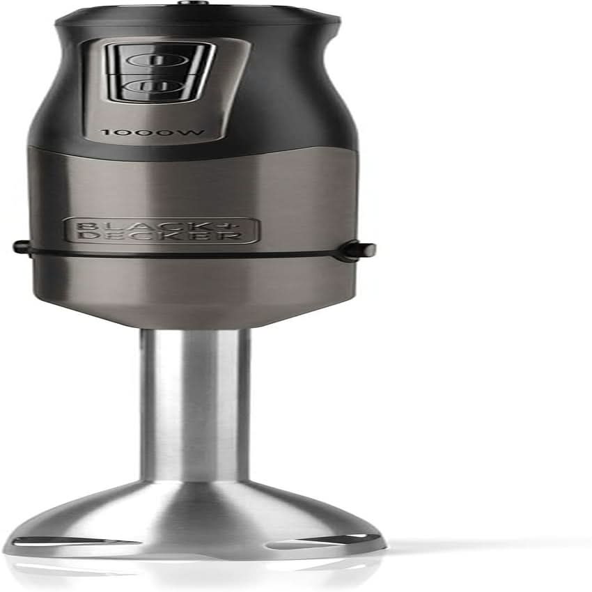 BLACK+DECKER Keukenmixer | BXHBA1500E | 1500 Watt | 20 snelheden | Turbo | Edelstahl | Spritzschutz | Inclusief Pürieraufsatz, Schneebesen, Zerkleinerer en Messbecher Kitchen Naty Shop Single 1 Zubehörteil 1000W