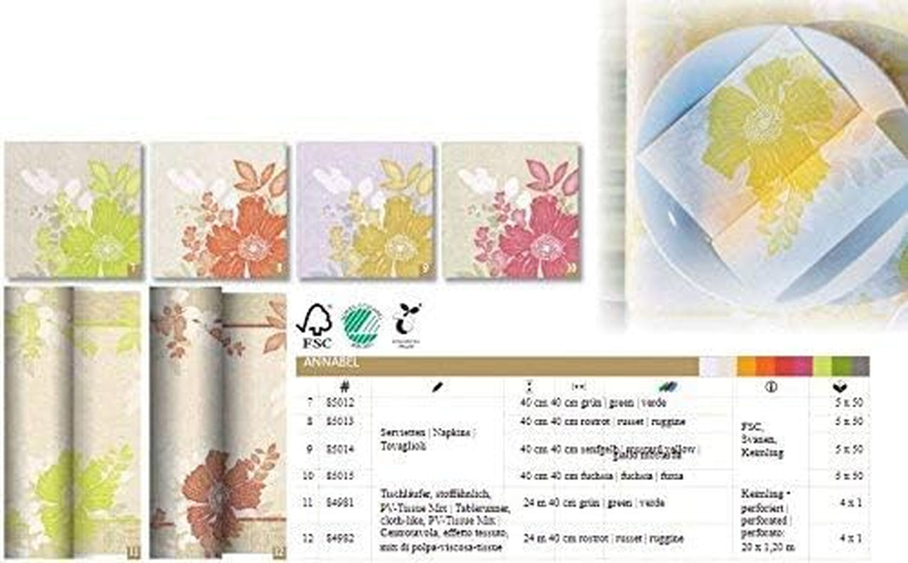 Papstar, 50 servetten "ROYAL Collection" 1/4 vouw 40 cm x 40 cm Fuchsia "Annabel", #85015