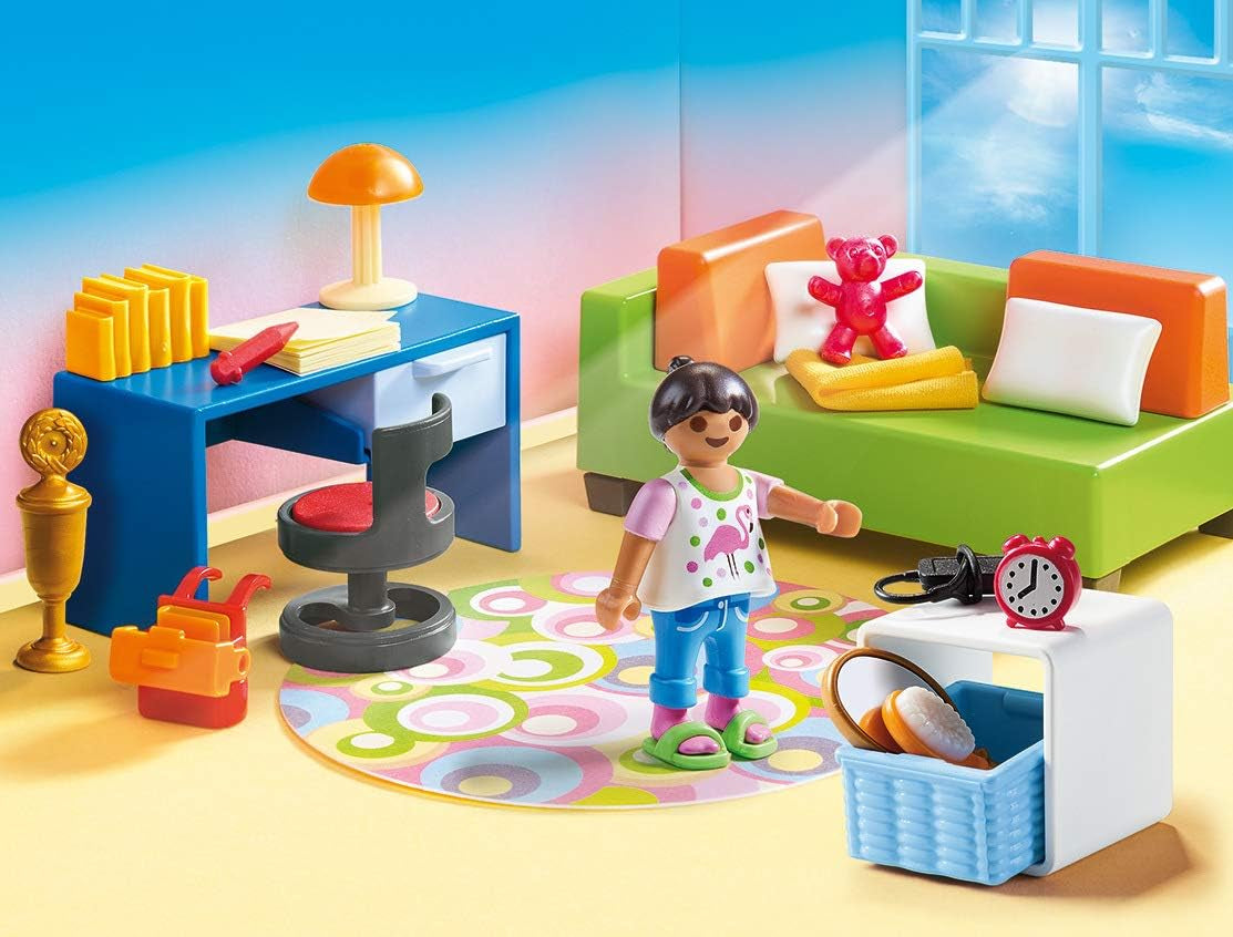 PLAYMOBIL poppenhuis 70209 Jeugdkamer met meisjesfiguur en accessoires, vanaf 4 jaar Poppenhuizen Naty Shop