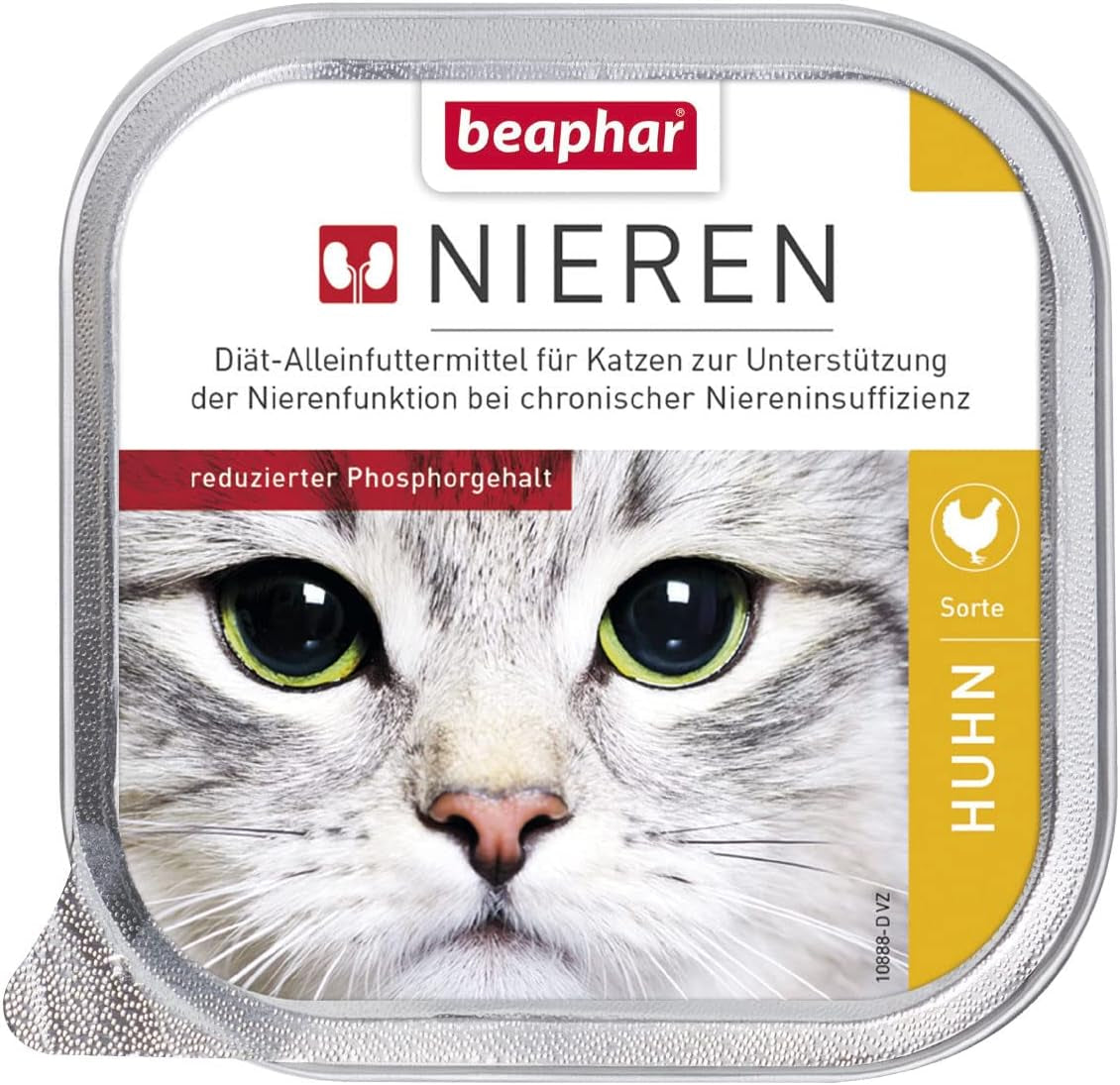 BEAPHAR - Nierdieet met kip - Volledige voeding voor katten met chronisch nierfalen - Ter ondersteuning van de nierfunctie - 100 g