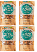 Set van 4 biologische hapjes - Kaneelamandelen/kaneelamandelen in Belgische pure chocolade/zonder toegevoegde suiker, zonder zoetstoffen/VEGAN & FAIR TRADE / 4 x 85g