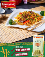 DIAMOND Mie Noodles, tarwenoedels zonder ei, snel en gemakkelijk te bereiden, vegetarisch - 8 x 250 g