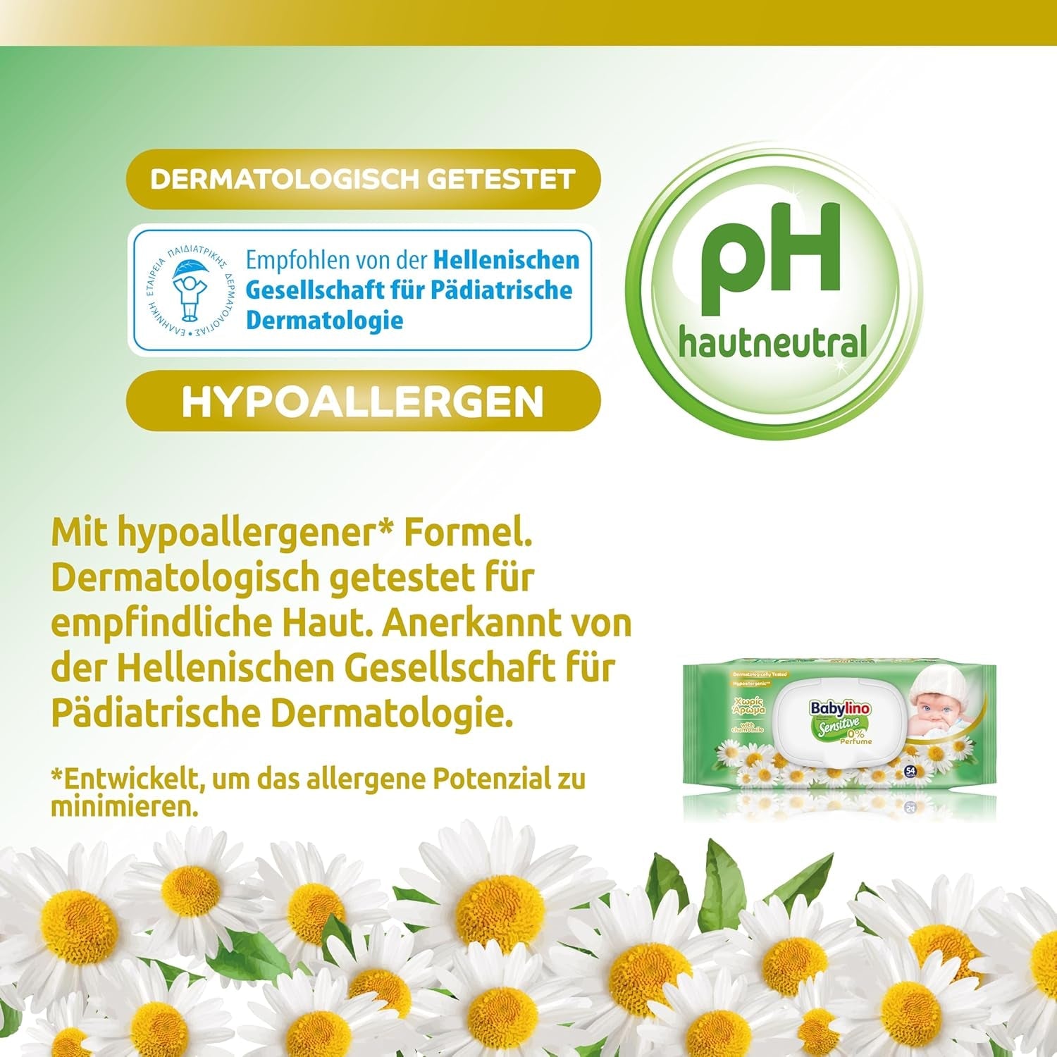 Gevoelige babydoekjes, 0% geur, 98% natuurlijke formule die de pH-balans van de huid herstelt, frisheidszegel, 54 doekjes