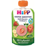 HiPP Bio Quetschie Hafer Smoothie Apfel Banana Erdbeere mit Haferdrink (6 x 120ml), ab 1 Jahr, 100% pflanzlich, ohne Zuckerzusatz, vegan, in de beste Bio-Kwalität