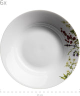 Mäser Herbal Garden 4-persoons 18-delige bloemen gedetailleerde serviesset inclusief dinerborden, soepborden en dessertborden, porselein, wit
