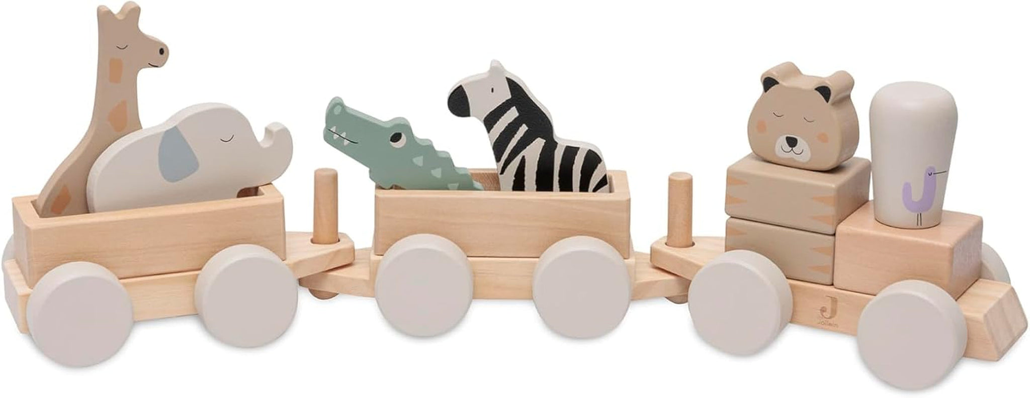 Jollein 112-001-67090 Houten speelgoed op wielen, groen Speelgoed Bebe Naty Shop Jungle Jambo