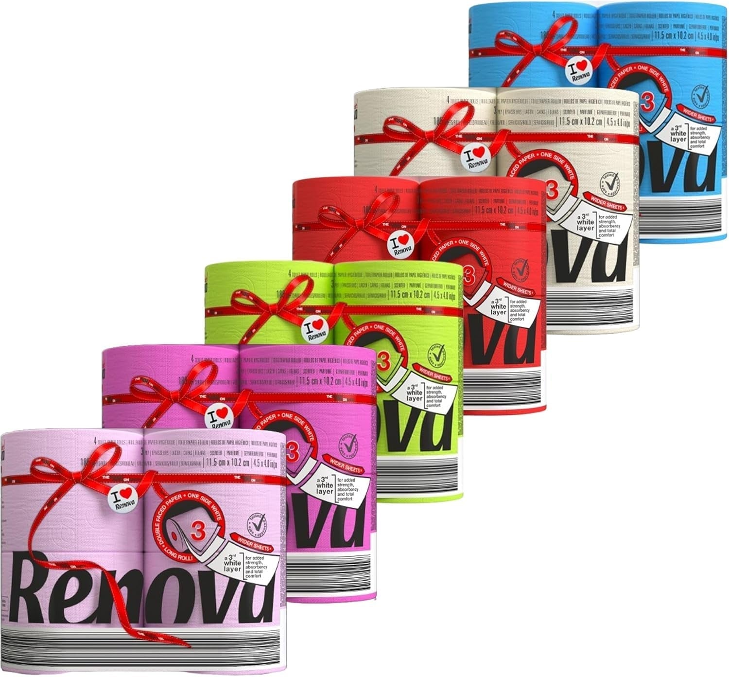 Renova toiletpapier, groen, 4 rollen