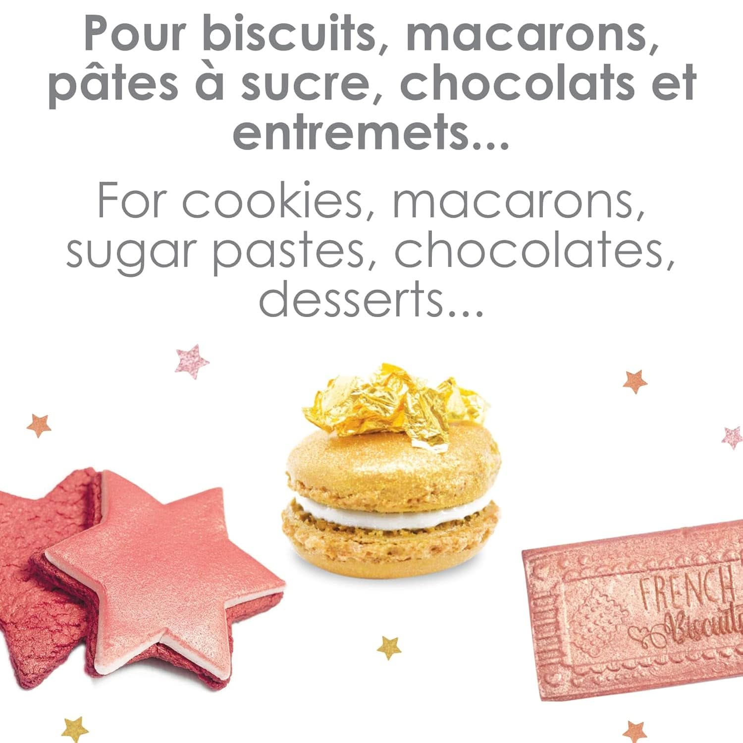 ScrapCooking, Set van 3 kleurstoffen voor levensmiddelen, Goud, Rose-Goud en Ruby, metallic tinten, 3 x 5 gram Naty Shop