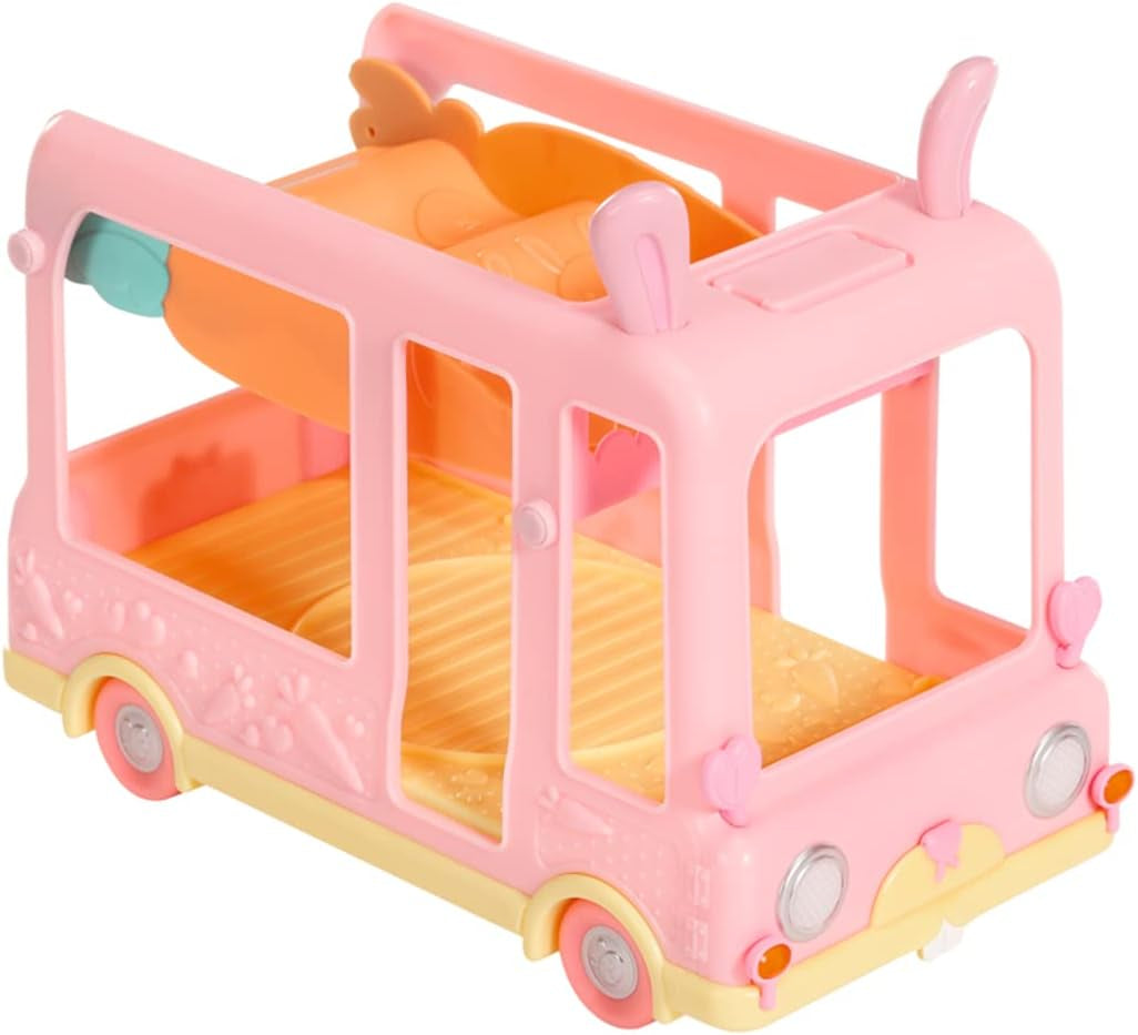 BABY born 904763 Baby Surprise Bus - roze minipoppenspeelgoedbus met 2 exclusieve poppen, drievoudige kinderwagen, schommel, carrousel, glijbaan en drievoudige schommel.