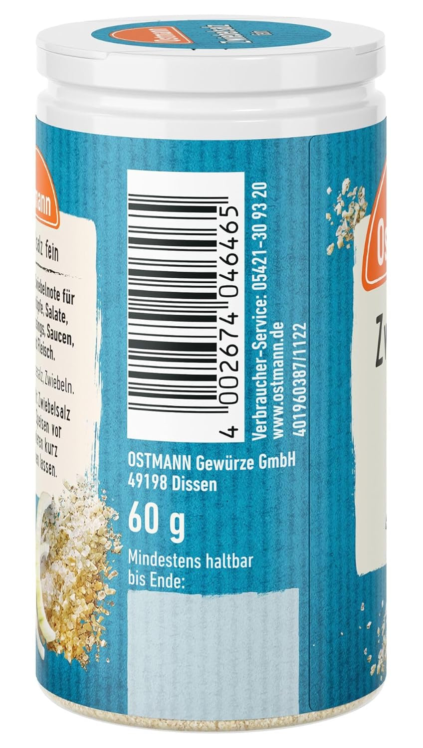Ostmann Gewürze - Zwiebelsalz | Nachfüllbare en recycleerbare verpakking | 60 g in Der Streudose