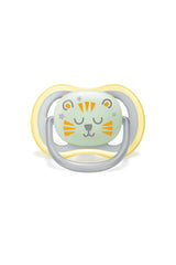 Philips AVENT Ultra Air Nachtfopspeen voor baby's vanaf 18 jaar Glow in the Dark Twin Pack Cloud/Tiger (Model SCF376/01)