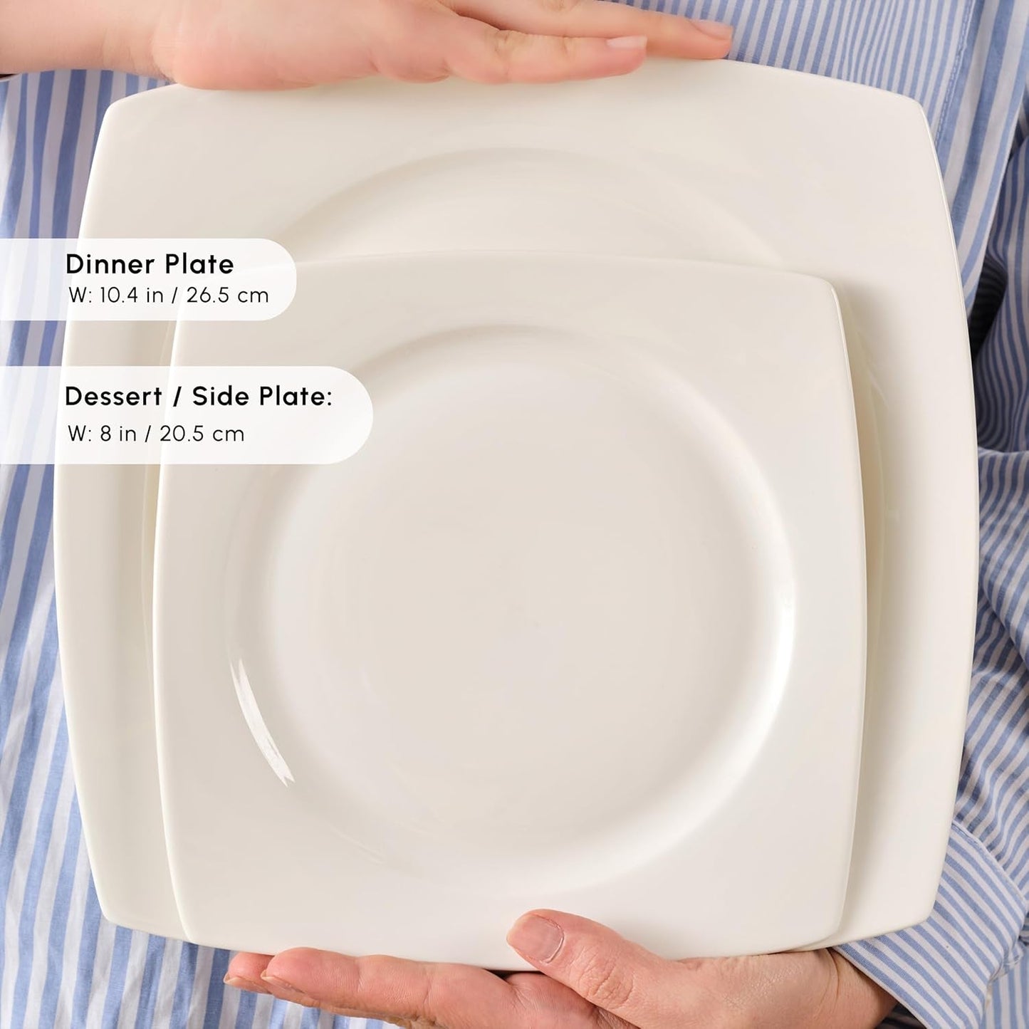Karaca Jamie White Serviesset voor 12 personen, 52-delig - Elegant porseleinen servies voor 12 personen | Inclusief borden, kopjes, kommen |